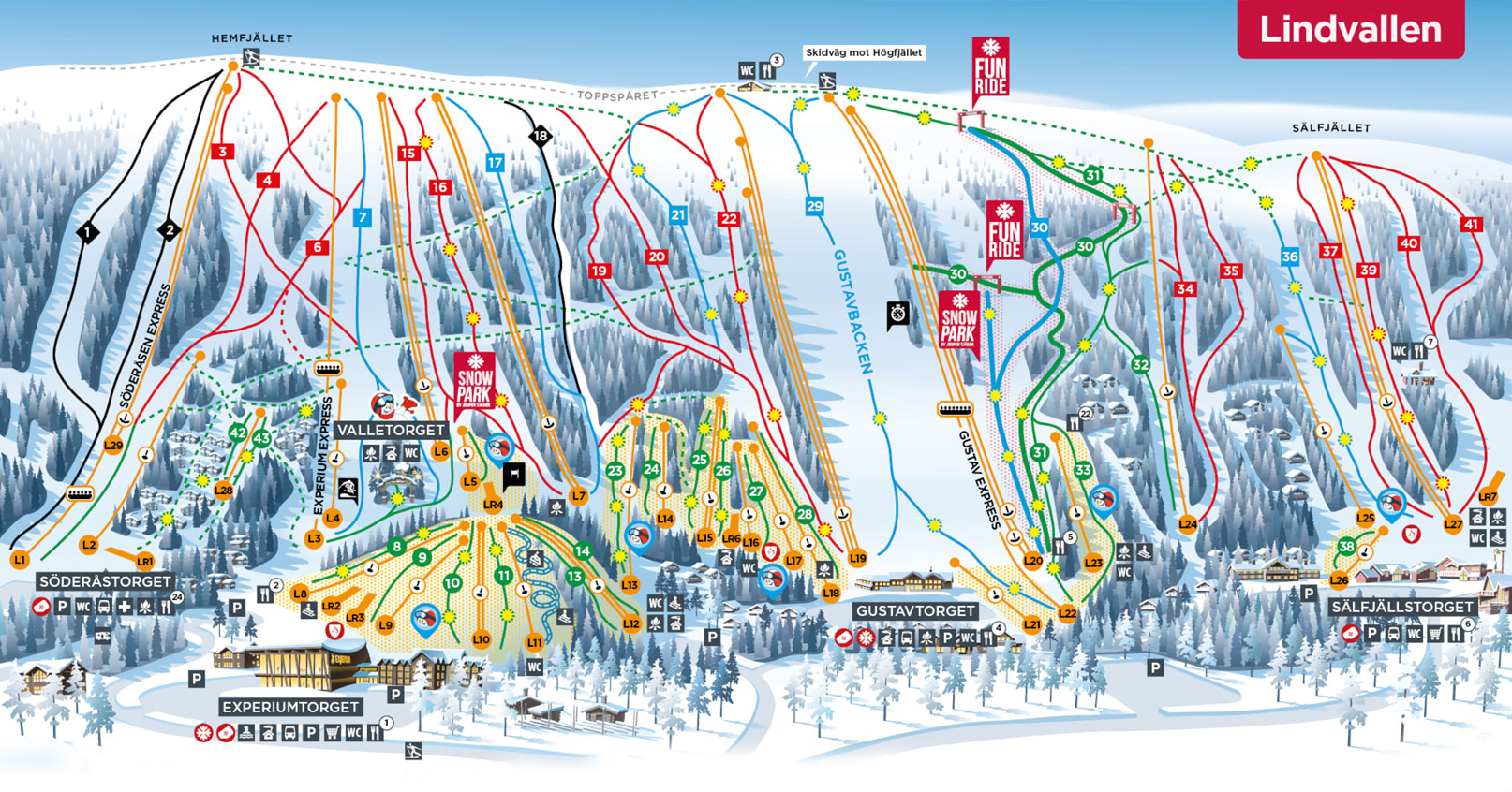 Lindavallen Resized Piste Map