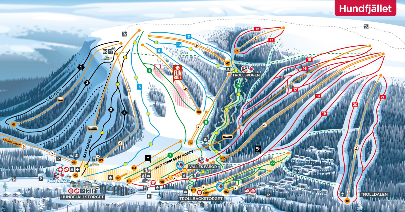 Hundfjallet Resized Piste Map