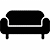 Living area with 1 single sofa bed